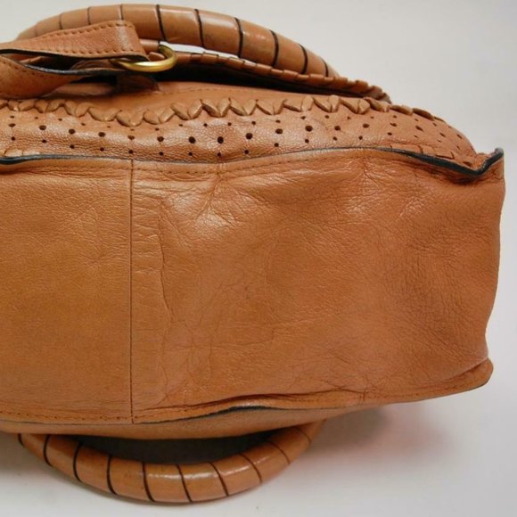 Auth Chloe Marcie Medium Shoulder Bag Leather Bron - Picture 8 of 16